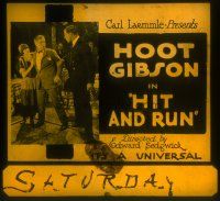 8x085 HIT & RUN glass slide '24 baseball player Hoot Gibson gets mixed up with criminals!