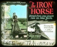 8x088 IRON HORSE glass slide '24 George O'Brien in John Ford's transcontinental railroad epic!