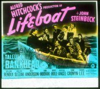 8x092 LIFEBOAT glass slide '43 Alfred Hitchcock, Tallulah Bankhead + 6 cast members!