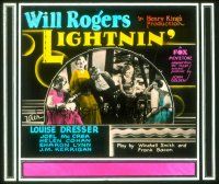 8x094 LIGHTNIN' glass slide '30 great image of Will Rogers in the title role with sexy divorcees!