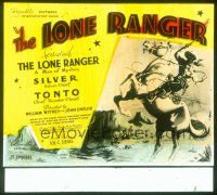 8x097 LONE RANGER glass slide '38 first serial version, cool artwork of him riding Silver!
