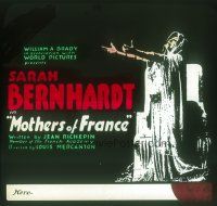 8x105 MOTHERS OF FRANCE glass slide '17 Sarah Bernhardt loses her loved ones in World War I!