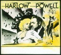 8x123 RECKLESS glass slide '35 sexy full-length Jean Harlow + close up with William Powell!