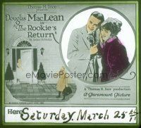 8x127 ROOKIE'S RETURN glass slide '20 Douglas MacLean & Doris May with telephone!