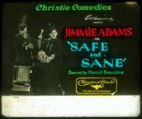8x131 SAFE & SANE glass slide '24 wacky Jimmie Adams in an Educational Pictures Christie Comedy!