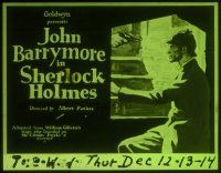 8x136 SHERLOCK HOLMES glass slide '22 cool artwork of John Barrymore as the great detective!