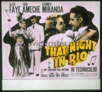 8x146 THAT NIGHT IN RIO style B glass slide '41 Alice Faye, Don Ameche, Carmen Miranda!