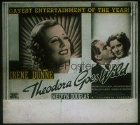 8x147 THEODORA GOES WILD glass slide '36 pretty smiling Irene Dunne in the gayest entertainment!