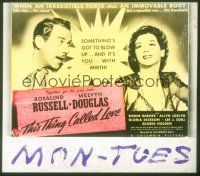 8x150 THIS THING CALLED LOVE glass slide '41 pretty Rosalind Russell & Melvyn Douglas!