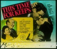 8x151 THIS TIME FOR KEEPS glass slide '42 Ann Rutherford loves Robert Sterling, Guy Kibbee