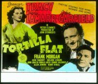 8x157 TORTILLA FLAT glass slide '42 Spencer Tracy, Hedy Lamarr, John Garfield, John Steinbeck