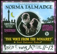 8x162 VOICE FROM THE MINARET glass slide '23 Edwin Stevens returns to surprise wife Norma Talmadge!