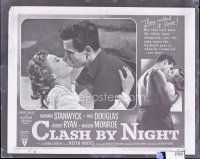 8x290 CLASH BY NIGHT 8x10 negative '52 Fritz Lang, romantic c/u of Barbara Stanwyck & Robert Ryan!