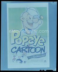 8x307 POPEYE CARTOON 4x5 negative '50 great image of him beating up Bluto while Olive Oyl watches!