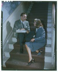 8x251 CONFIDENTIAL AGENT set of 3 4x5 transparencies '45 candids of Charles Boyer & Lauren Bacall!