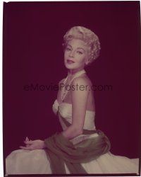 8x233 LANA TURNER 8x10 transparency '50s close up in beautiful dress wearing pearl necklace!