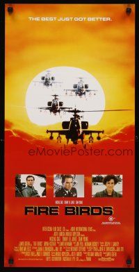 8y179 FIRE BIRDS Aust daybill '90 Nicolas Cage, Tommy Lee Jones, Sean Young, Apache helicopters!