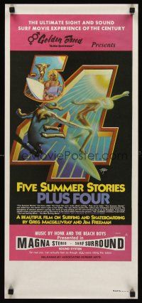 8y180 FIVE SUMMER STORIES PLUS FOUR Aust daybill '72 really cool surfing artwork by Rick Griffin!
