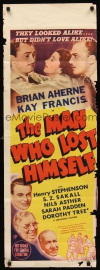 8y186 MAN WHO LOST HIMSELF long Aust daybill '41 Kay Francis, Brian Aherne has a double!