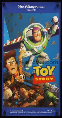 8y198 TOY STORY Aust daybill '96 Disney & Pixar cartoon, great image of Buzz, Woody & cast!