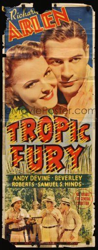 8y199 TROPIC FURY long Aust daybill '39 Richard Arlen & Andy Devine, sexy Lupita Tovar in sarong!
