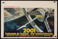 8y694 2001: A SPACE ODYSSEY Belgian '68 Stanley Kubrick, art of space wheel by Bob McCall!