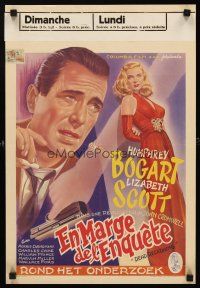 8y715 DEAD RECKONING Belgian '47 great different art of Humphrey Bogart & sexy Lizabeth Scott!