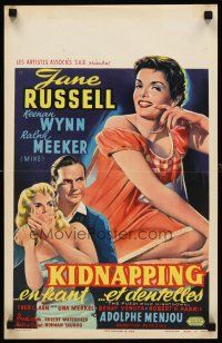 8y728 FUZZY PINK NIGHTGOWN Belgian '57 super-sexy Jane Russell has the billion-dollar shape!