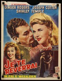 8y749 I'LL BE SEEING YOU Belgian '45 close-up image of Ginger Rogers, Joseph Cotten & Shirley Temple