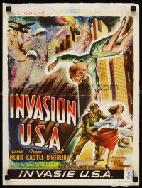8y752 INVASION U.S.A. Belgian '52 New York topples, San Francisco in flames, dam destroyed!