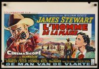 8y769 MAN FROM LARAMIE Belgian '55 artwork of James Stewart, directed by Anthony Mann!