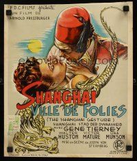 8y792 SHANGHAI GESTURE Belgian '42 Josef von Sternberg, art of Gene Tierney & Victor Mature!