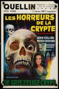 8y799 TALES FROM THE CRYPT Belgian '72 Peter Cushing, Joan Collins, E.C. comics, cool skull image!