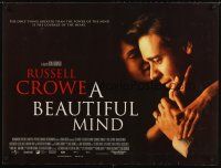 8y554 BEAUTIFUL MIND DS British quad '01 Ron Howard directed, paranoid-schizophrenic Russell Crowe!