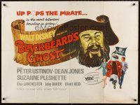 8y558 BLACKBEARD'S GHOST British quad '68 Disney, artwork of wacky invisible pirate Peter Ustinov!