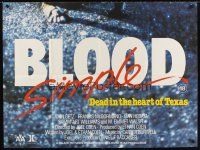 8y559 BLOOD SIMPLE British quad '85 Coen Bros, Frances McDormand, dead in the heart of Texas!