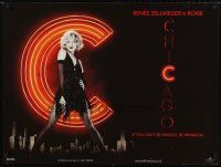 8y571 CHICAGO teaser DS British quad '02 sexy full-length Renee Zellweger as Roxie!