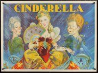 8y573 CINDERELLA stage play British quad '30s beautiful stone litho with her wicked step-sisters!