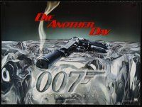 8y580 DIE ANOTHER DAY teaser DS British quad '02 Brosnan as Bond, cool image of gun melting ice!