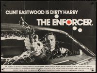 8y588 ENFORCER British quad '76 Eastwood as Dirty Harry pointing gun through broken windshield!