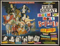8y598 GREAT ROCK 'N' ROLL SWINDLE British quad '80 Hirsch art of Sex Pistols & punk Sid Vicious!
