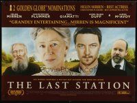 8y620 LAST STATION DS British quad '09 Helen Mirren, James McAvoy, Christopher Plummer as Tolstoy!