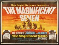 8y632 MAGNIFICENT SEVEN British quad R60s Yul Brynner & McQueen, John Sturges' 7 Samurai western!