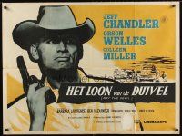 8y633 MAN IN THE SHADOW British quad '58 Jeff Chandler, Orson Welles & Colleen Miller!
