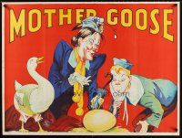 8y639 MOTHER GOOSE stage play British quad '30s cool stone litho art of mom, goose and golden egg!