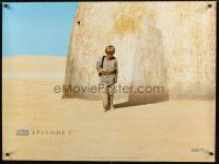 8y648 PHANTOM MENACE teaser British quad '99 Star Wars Episode I, Anakin w/ Darth Vader shadow!