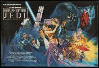 8y659 RETURN OF THE JEDI British quad '83 George Lucas classic, completely different art by Kirby!