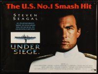 8y682 UNDER SIEGE DS British quad '92 super close portrait of Navy SEAL Steven Segal!