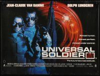 8y683 UNIVERSAL SOLDIER DS British quad '92 close up of Jean-Claude Van Damme & Dolph Lundgren!