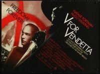 8y684 V FOR VENDETTA DS British quad '06 Wachowski Bros, bald Natalie Portman, Hugo Weaving!